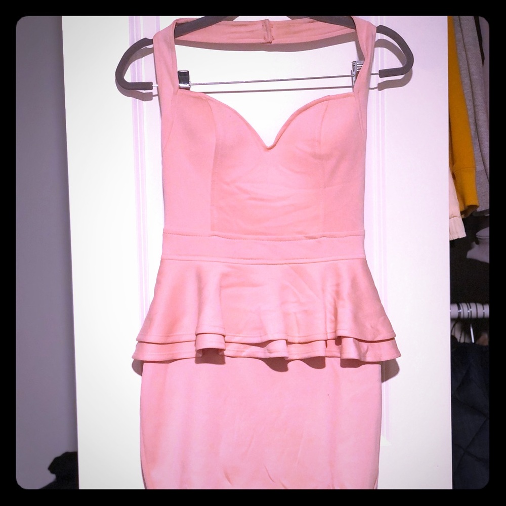 NWOT AltereB Pink Peplum Dress